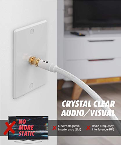 Ultra Clarity Cables Coaxial Cable (30 ft) Triple Shielded - RG6 Coax TV Cable Cord Wire in-Wall Rated - Digital Audio Video with Male F Gold Plated Connectors -30 feet