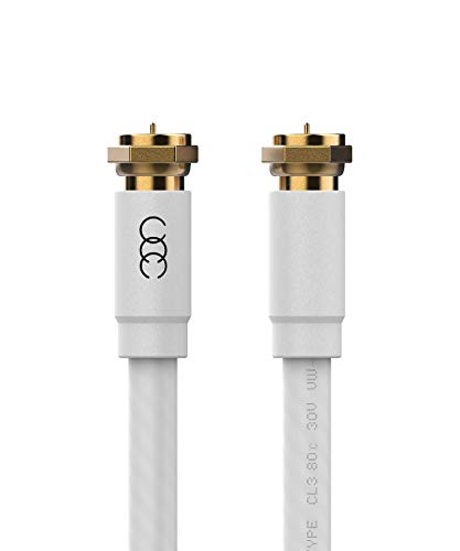 Ultra Clarity Cables Coaxial Cable (30 ft) Triple Shielded - RG6 Coax TV Cable Cord Wire in-Wall Rated - Digital Audio Video with Male F Gold Plated Connectors -30 feet