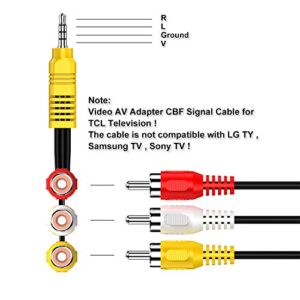 Video AV Component Adapter Cable Replacement for TCL TV, 3 RCA to AV Input Adapter - 23CM/9in