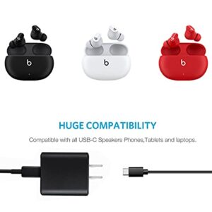 USB C Charger Adapter Block Cable [5Ft/18W] for Beats Studio Buds, Beats Fit Pro/X Kim, Beats Flex Wireless Earbuds Earphones Charging Case Cord