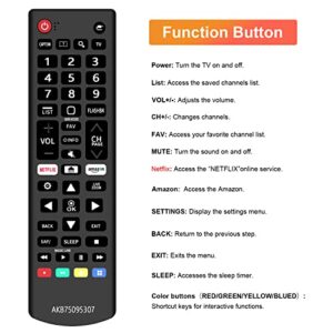 ZYK Universal Remote Control for LG Smart TV Remote Replacement for LG-TV-Remote Compatible with All LG LCD LED OLED UHD HDTV 3D Smart TVs AKB75095307 New Remote with Shortcut Buttons - Netflix,Amazon