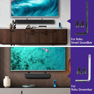 Wall Mount Bracket for Roku Streambar,Roku Smart Soundbar, Sturdy Soundbar Holder for Roku, with Silicone Remote Cover