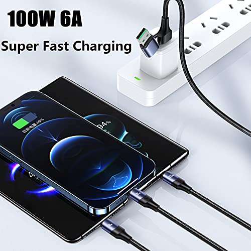 100W USB C to Multi Charging Cable, YOUSAMS QC 5A 2-in-1 USB A to C PD Port and 3-in-1 Braided Fast Charging Cord with Type C/Micro Connectors Universal Sync Charger Adapter for Laptop/Tablet/Phone