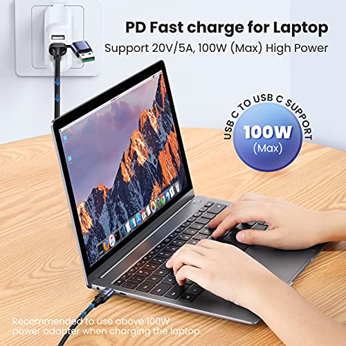 100W USB C to Multi Charging Cable, YOUSAMS QC 5A 2-in-1 USB A to C PD Port and 3-in-1 Braided Fast Charging Cord with Type C/Micro Connectors Universal Sync Charger Adapter for Laptop/Tablet/Phone