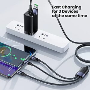 100W USB C to Multi Charging Cable, YOUSAMS QC 5A 2-in-1 USB A to C PD Port and 3-in-1 Braided Fast Charging Cord with Type C/Micro Connectors Universal Sync Charger Adapter for Laptop/Tablet/Phone
