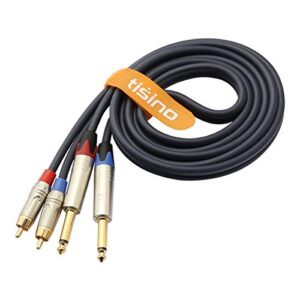 tisino RCA to 1/4 Cable, Dual RCA to Dual 1/4 inch TS Stereo Audio Interconnect Cable Patch Cords - 3.3 feet