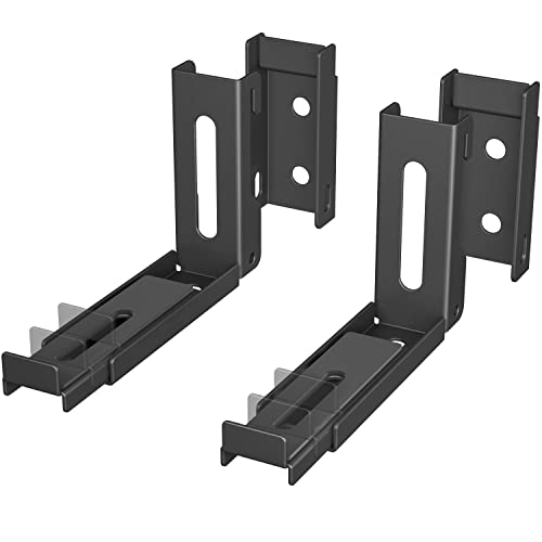 USX MOUNT Universal Soundbar Wall Mount Brackets, Depth Adjustable 3.5-6.1‘’ Sound Bar Mounting Bracket for Most of Soundbars Up to 13.2 Lbs, Removable and Lockable No-Slip Hooks（XAS006）