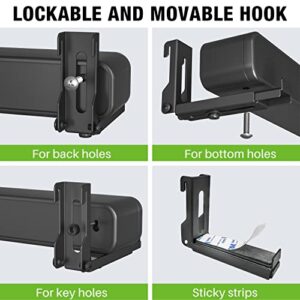 USX MOUNT Universal Soundbar Wall Mount Brackets, Depth Adjustable 3.5-6.1‘’ Sound Bar Mounting Bracket for Most of Soundbars Up to 13.2 Lbs, Removable and Lockable No-Slip Hooks（XAS006）