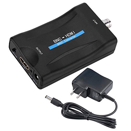 BNC to HDMI Converter Adapter Female CVBS BNC HDMI Coax Connector Coaxial Composite Analog Video Audio Input 1080P Output HDCP Hook Security Camera DVRs Surveillance CVR AC1420 CCTV for Monitor HD TV