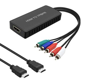 ruipuo hdmi to component converter hdmi to ypbpr adapter converter 1080p hdmi to rgb converter for pc, xbox, ps3, roku, dvd players