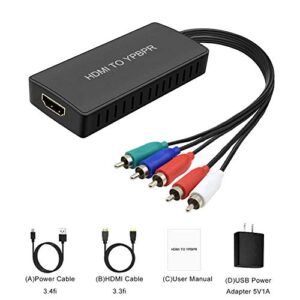 RuiPuo HDMI to Component Converter HDMI to YPbPr Adapter Converter 1080P HDMI to RGB Converter for PC, Xbox, PS3, Roku, DVD Players
