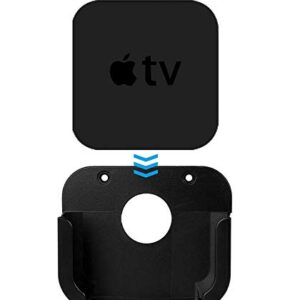 TV Mount Compatible with Apple TV 4th and 4K 5th Generation, Auswaur Wall Mount Bracket Holder Compatible with Apple TV 4th and 4K 5th Gen with Black Silicone Siri Remote Protective Case Cover