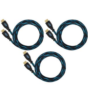 Twisted Veins HDMI Cable 3 ft, 3-Pack, Premium HDMI Cord Type High Speed with Ethernet, Supports HDMI 2.0b 4K 60hz HDR on Most Devices and May Only Support 4K 30hz on Some Device