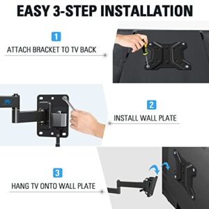 Mounting Dream Lockable RV TV Mount for Most 10-26 Inch Flat Screen, RV Mount TV Bracket for Camper Trailer Truck Boat, Full Motion RV TV Wall Mount Quick Release Lock, VESA 100x100mm, 22 lbs MD2209