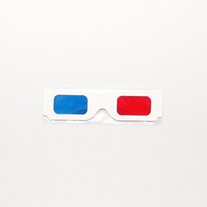 Blue Handcart 12 Pairs of Red/Cyan Cardboard 3D Glasses - White Frame