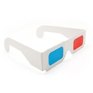 blue handcart 12 pairs of red/cyan cardboard 3d glasses – white frame