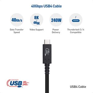 Cable Matters [USB-IF Certified] 40Gbps USB 4 Cable 2.6 ft with 8K Video & 240W Charging, USB4 Cable/USB C Display Cable with PD 3.1 Compatible with Thunderbolt 4, MacBook, XPS, Surface Pro