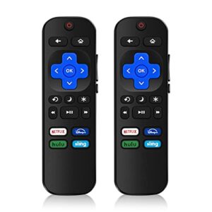 2 PCS Universal Replaced Remote Control for Roku TV,Compatible with TCL Roku/Philips Roku/Insignia Roku/Hisense Roku/Onn Roku/LG Roku/Sharp Roku/Element Roku/Westinghouse Roku Series Smart TVs