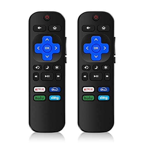 2 PCS Universal Replaced Remote Control for Roku TV,Compatible with TCL Roku/Philips Roku/Insignia Roku/Hisense Roku/Onn Roku/LG Roku/Sharp Roku/Element Roku/Westinghouse Roku Series Smart TVs