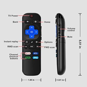 2 PCS Universal Replaced Remote Control for Roku TV,Compatible with TCL Roku/Philips Roku/Insignia Roku/Hisense Roku/Onn Roku/LG Roku/Sharp Roku/Element Roku/Westinghouse Roku Series Smart TVs