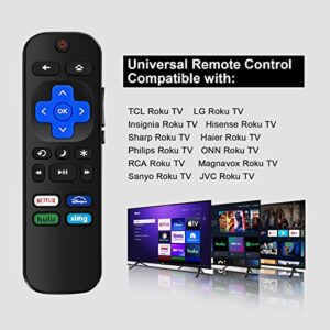 2 PCS Universal Replaced Remote Control for Roku TV,Compatible with TCL Roku/Philips Roku/Insignia Roku/Hisense Roku/Onn Roku/LG Roku/Sharp Roku/Element Roku/Westinghouse Roku Series Smart TVs