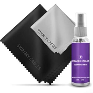 Swanky Computer Screen Cleaner Kit: Electronic Cleaner Spray 2 oz + 2 Microfiber Cleaning Cloth For Tv Cleaner - Ipad Screen Cleaner - Iphone Cleaner - Monitor Cleaner - Pc, Lcd, Laptop Screen Cleaner