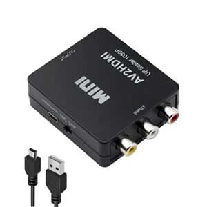 Sorthol RCA to HDMI Converter, AV to HDMI 1080P Composite CVBS AV to HDMI Video Audio Converter Adapter for PAL/NTSC for PC Laptop Xbox PS4 PS3 TV STB VHS VCR Camera DVD