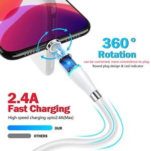 Magnetic Charging Cable, Super Organized Retractable Fast Charging Cable,AICase 3 in 1 Self Winding Phone Cable with Data Transmission, Magnetic Charging Cable for Type-C,Micro USB and iProduct