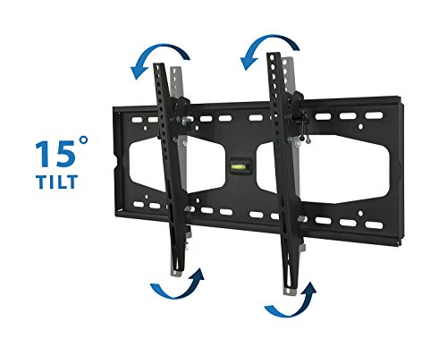 Mount-It! Slim Tilting TV Wall Mount Bracket for 32-55 Inch Samsung, Sony, Vizio, LG, Sharp TVs with Low Profile Design up to VESA 600x400mm, Black