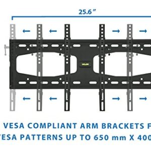 Mount-It! Slim Tilting TV Wall Mount Bracket for 32-55 Inch Samsung, Sony, Vizio, LG, Sharp TVs with Low Profile Design up to VESA 600x400mm, Black