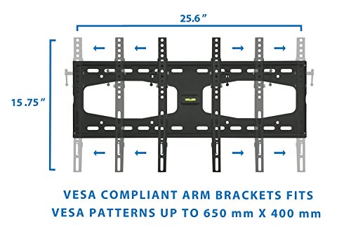 Mount-It! Slim Tilting TV Wall Mount Bracket for 32-55 Inch Samsung, Sony, Vizio, LG, Sharp TVs with Low Profile Design up to VESA 600x400mm, Black