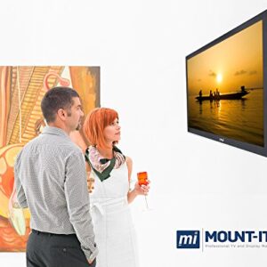 Mount-It! Slim Tilting TV Wall Mount Bracket for 32-55 Inch Samsung, Sony, Vizio, LG, Sharp TVs with Low Profile Design up to VESA 600x400mm, Black