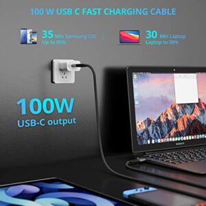 XYYZYZ USB C to USB C Cable 100W [6.6ft 2 Pack] 5A PD QC USBC to USBC Fast Charging Cable Nylon Braided Type C to Type C Cable Compatible with Galaxy S22 MacBook Pro, iPad Pro, iPad Air-Black