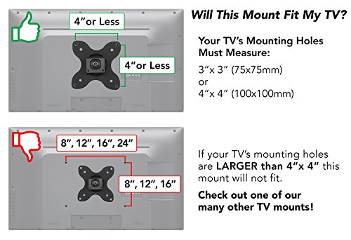 Mount-It! TV Wall Mount, Universal Fit for 19, 20, 24, 27, 32, 34, 37 and 40 Inch TVs and Computer Monitors, Full Motion Tilt and Swivel 14” Extension Arm, VESA 75, 100 Compatible