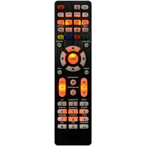 universal tv remote control with light-up-button for lg, samsung, tcl, philips, vizio, sony, sharp, panasonic, sanyo, insignia, toshiba and other brands lcd led 3d hdtv smart tv backlit remote