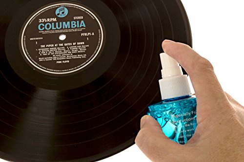 Record Cleaning Solution with Anti-static Vinyl Cloth - Premium LP Cleaner Fluid 6.7oz by Record Happy. Essential 200ml Spray Bottle to keep your Prized Album Collection like New!