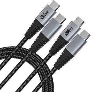 XYYZYZ USB C Cables [6.6 ft 2 Pack ] 60W 3.1A PD Type C Fast Charging Cable Type C Charging Cord Compatible with Samsung Galaxy, MacBook Air/Pro, iPad Pro, iPad Air 2020, Pixel - Black