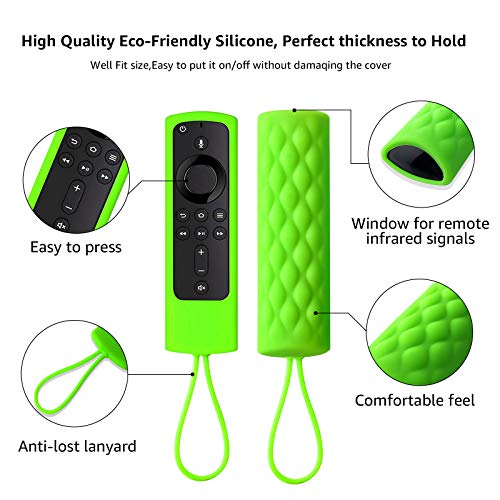 [2 Pack] Firestick Remote Cover, Replacement for FireStick Streaming Media Device |Firesticktv 4k+ 2021 | Fire 4K Max | Fire Stick Lite |Fire Stick Cube | (Sky Blue Glow & Green Glow)…