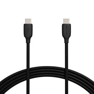 amazon basics fast charging usb-c to usb-c2.0 cable (usb-if certified), 60w – 10-foot, black, laptop