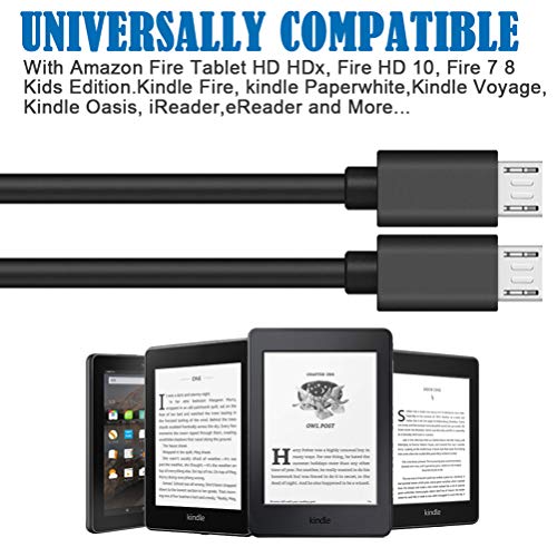 2Pack 10Ft Long Micro USB Cable for Fire Hd,Hdx 6" 7" 8.9" 9.7" 10.1" 11" 11.6" 12" 12.1" 12.2" Tablet,Kids Edition.Charging Android Charger Cord for Kindle Oasis,e-Reader,Samsung LG Phone TV Keyboard