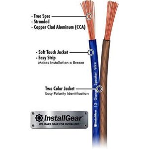 InstallGear 12 Gauge Speaker Wire AWG (100ft - Blue/Black) | Speaker Cable for Car Speakers Stereos, Home Theater Speakers, Surround Sound, Radio, Automotive Wire, Outdoor | Speaker Wire 12 Gauge