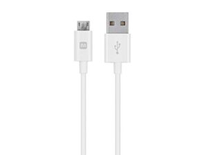 monoprice usb-a to micro b cable – 3 feet – white, polycarbonate connector heads, 2.4a, 22/30awg – select series