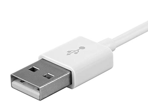 Monoprice USB-A to Micro B Cable - 3 Feet - White, Polycarbonate Connector Heads, 2.4A, 22/30AWG - Select Series