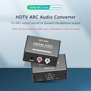 HDMI ARC Audio Extractor 192KHz, HDMI ARC Adapter with 3.5mm Audio and L/R Stereo Audio for HDTV Soundbar Speaker Amplifier