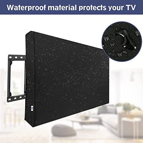 Mounting Dream Outdoor TV Cover Weatherproof with Bottom Cover for 30-32 inch TV, Waterproof and Dustproof TV Screen Protectors with Remote Control Pocket for Outside LED, LCD, OLED Flat Screen TVs