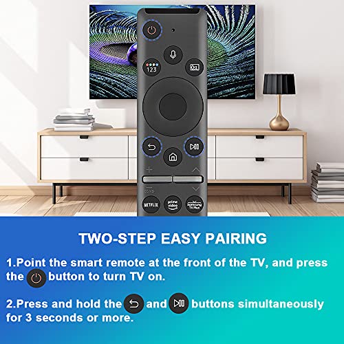 Gvirtue Universal Voice Remote Control for Samsung TV Remote All Samsung LED QLED UHD SUHD HDR LCD HDTV 4K 3D Curved Smart TVs, with Shortcut Buttons for Netflix, Prime Video, Samsung Plus