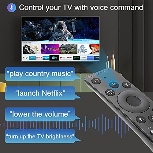 Gvirtue Universal Voice Remote Control for Samsung TV Remote All Samsung LED QLED UHD SUHD HDR LCD HDTV 4K 3D Curved Smart TVs, with Shortcut Buttons for Netflix, Prime Video, Samsung Plus