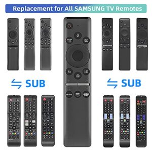 Gvirtue Universal Voice Remote Control for Samsung TV Remote All Samsung LED QLED UHD SUHD HDR LCD HDTV 4K 3D Curved Smart TVs, with Shortcut Buttons for Netflix, Prime Video, Samsung Plus