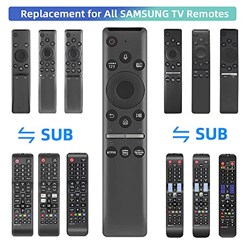 Gvirtue Universal Voice Remote Control for Samsung TV Remote All Samsung LED QLED UHD SUHD HDR LCD HDTV 4K 3D Curved Smart TVs, with Shortcut Buttons for Netflix, Prime Video, Samsung Plus