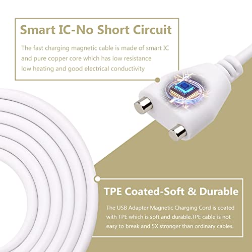 Kuzgokit Magnetic USB DC Charger Cable Replacement Charging Cord(10mm/0.39in) Wand Massagers Magnetic Charger Cable